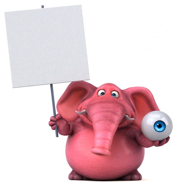 Elefante rosa - illustrazione 3D