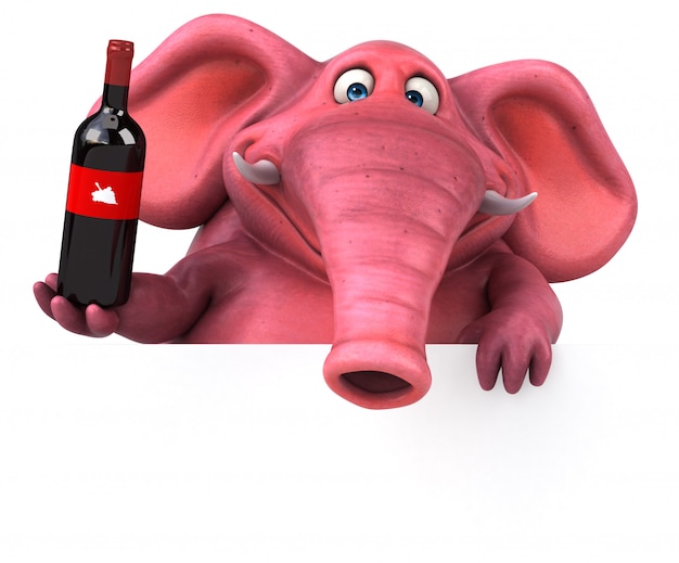 Elefante rosa - illustrazione 3D