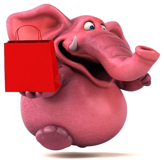 Elefante rosa - illustrazione 3D