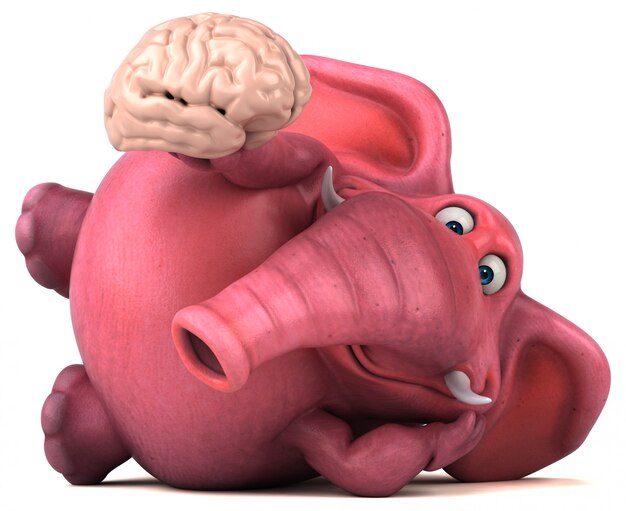 Elefante rosa - illustrazione 3D