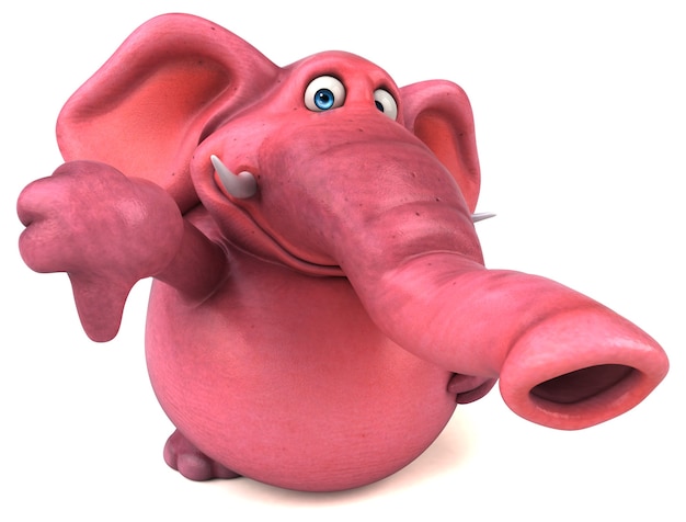 Elefante rosa - illustrazione 3D