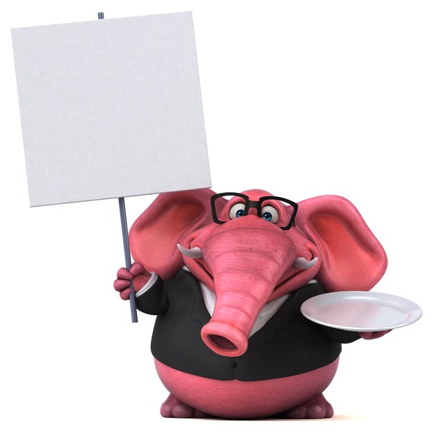 Elefante rosa - illustrazione 3D