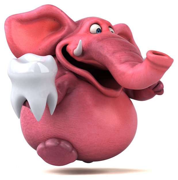 Elefante rosa - illustrazione 3D