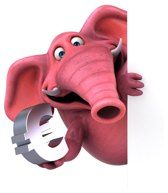 Elefante rosa - illustrazione 3D