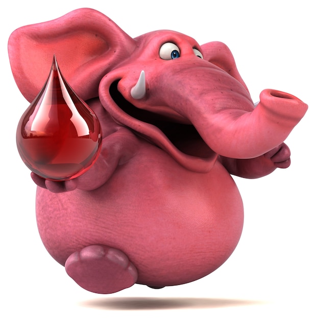 Elefante rosa - illustrazione 3D