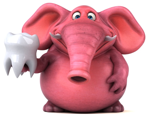 Elefante rosa - illustrazione 3D