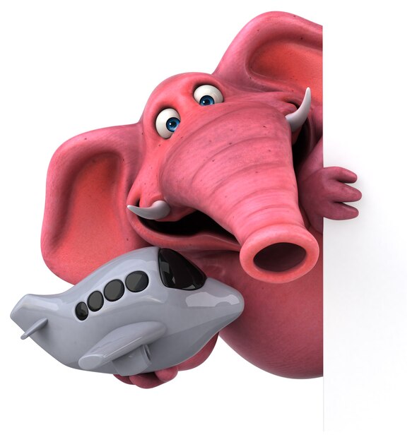 Elefante rosa - Illustrazione 3D