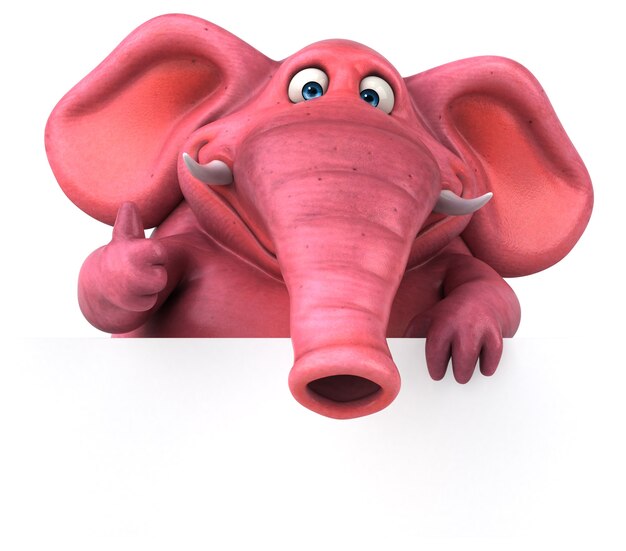 Elefante rosa - Illustrazione 3D