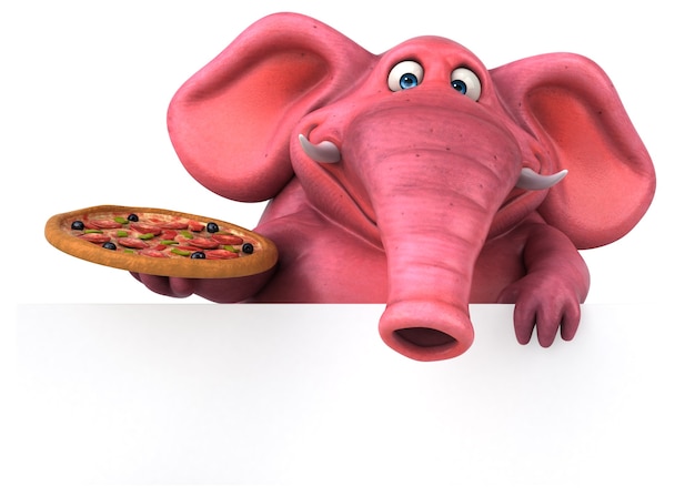 Elefante rosa - Illustrazione 3D