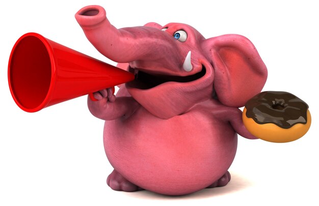 Elefante rosa - Illustrazione 3D