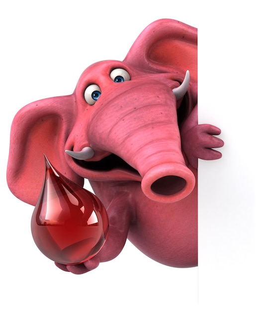 Elefante rosa - Illustrazione 3D