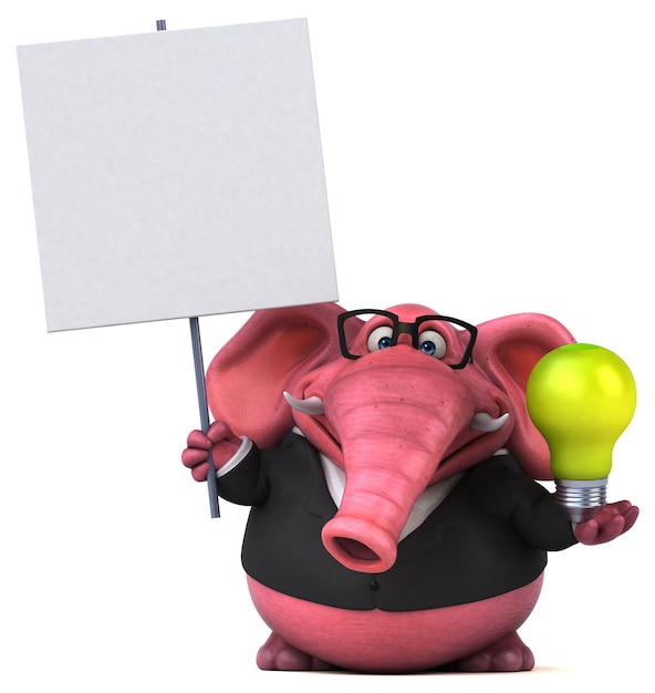 Elefante rosa - Illustrazione 3D