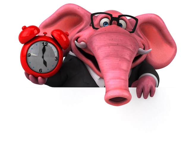 Elefante rosa - Illustrazione 3D