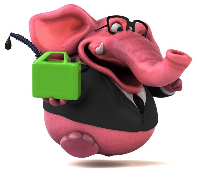 Elefante rosa - Illustrazione 3D