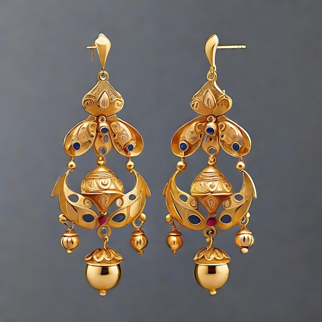 Elegance ha presentato una collezione di orecchini ornamentali in oro e gioielli rossi PatharDesign