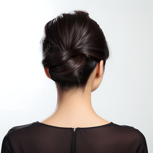 Elegant French Twist for Asian Women Updo Hairstyle Mahogany Hair Co concetto creativo idea design
