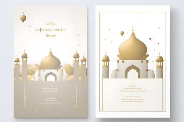 Elegant golden theme ramadan kareem festival card