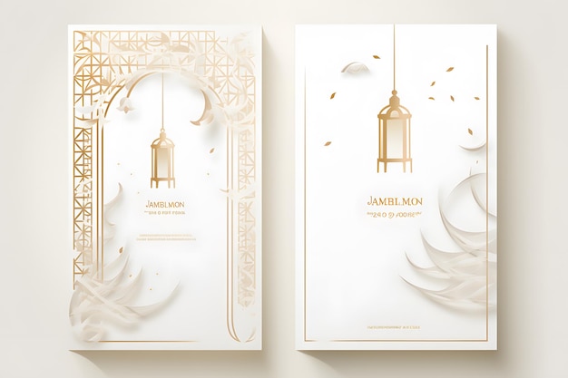 Elegant golden theme ramadan kareem festival card