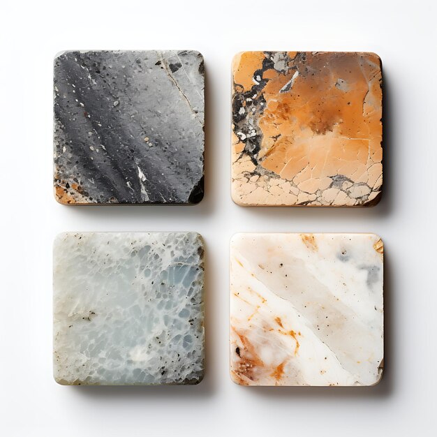 Elegant Granite Coasters Materiale in pietra Colori macchiati Polito Sur concetto creativo idea design