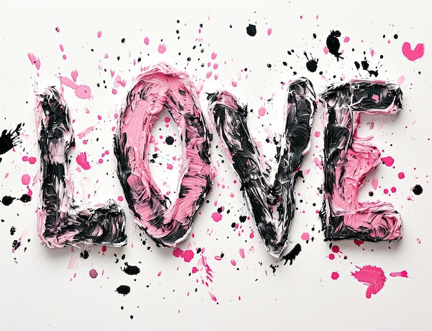 Elegant LOVE Typography in Valentines Tema su sfondo bianco pulito