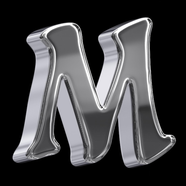 Elegant Silver Chrome 3D Letter M (lettera M in argento elegante)