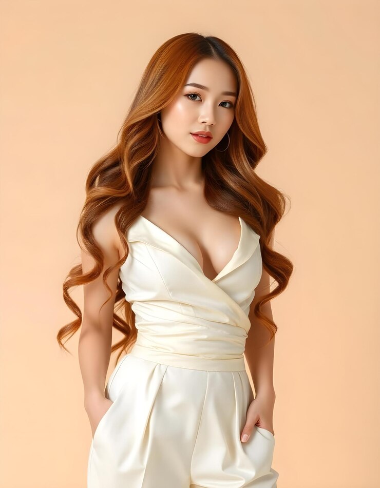 Elegant Woman with Flowing Hair