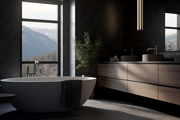 Elegante bagno Interior Design rendering 3D