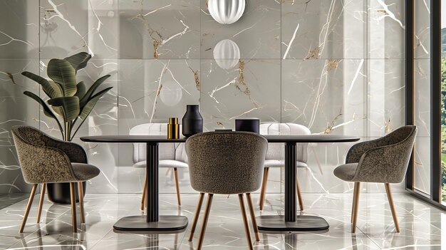Elegante bagno moderno con pavimento in marmo Design elegante e apparecchiature di lusso per un rifugio rilassante