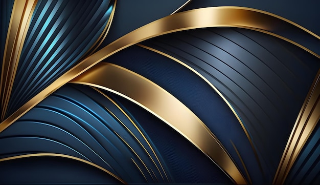 Elegante blu di lusso oro 3D sfondo astratto