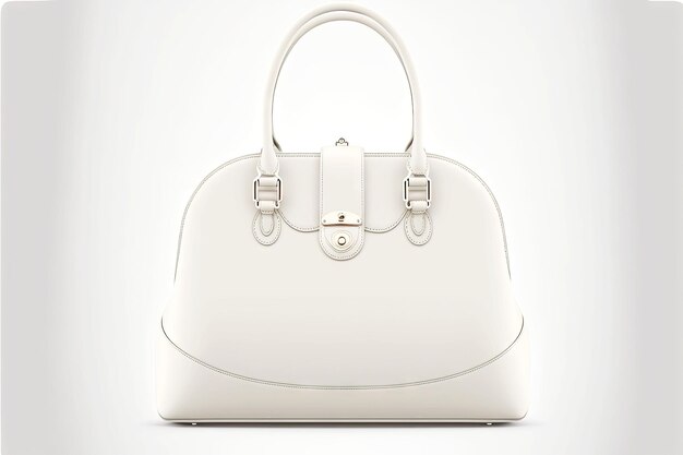 Elegante borsa da donna leggera di forma classica con manici isolati su sfondo bianco