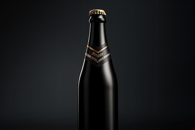 Elegante bottiglia di birra Mockup carismatico design nero