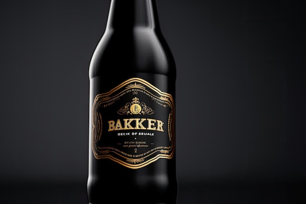 Elegante bottiglia di birra Mockup carismatico design nero