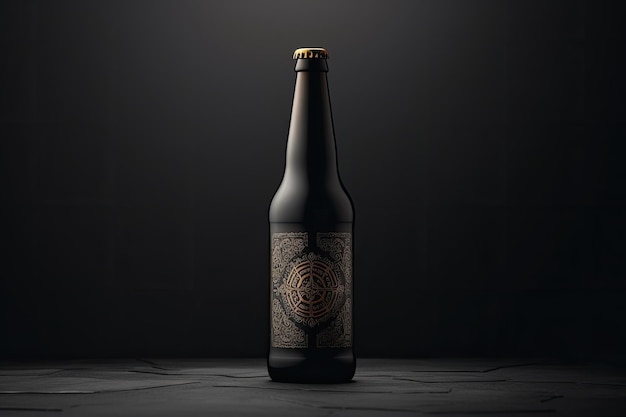 Elegante bottiglia di birra Mockup carismatico design nero