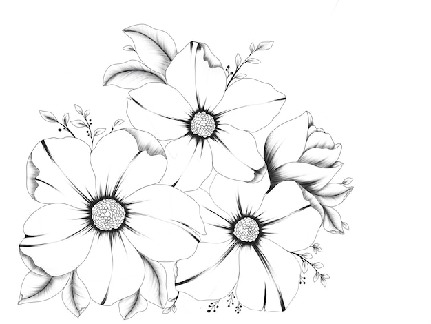 Elegante bouquet di fiori in bianco e nero
