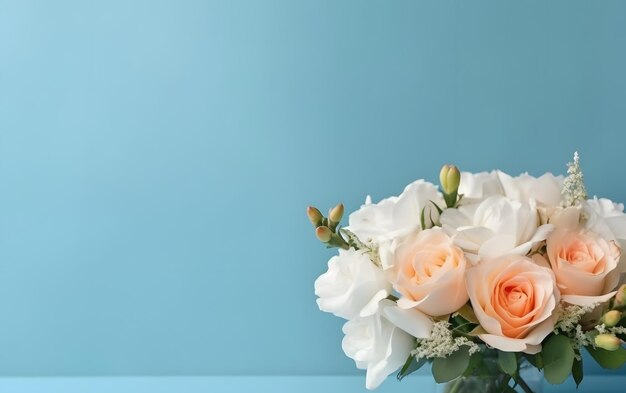 Elegante bouquet di fiori mock up sfondo floreale con copia spazio per la presentazione del testo