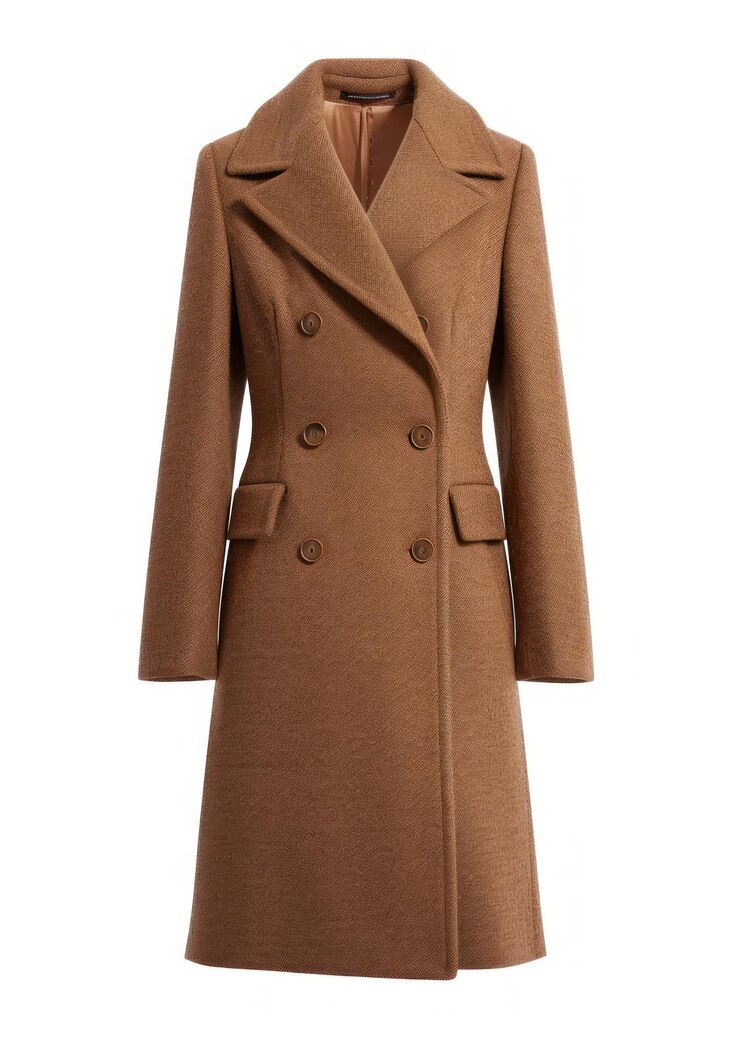 Foto elegante cappotto di lana marrone