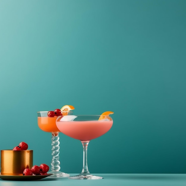 Elegante cocktail in un bicchiere con guarnizione di agrumi