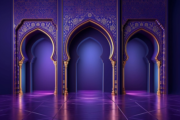 Elegante design di lusso viola per eid mubarak