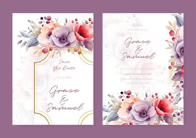 Elegante design vettoriale botanico autunnale adatto per inviti a copertine di banner modello di invito da matrimonio d'autunno di lusso carta acquerello con arte a linea dorata foglie di eucalipto rami fogliame