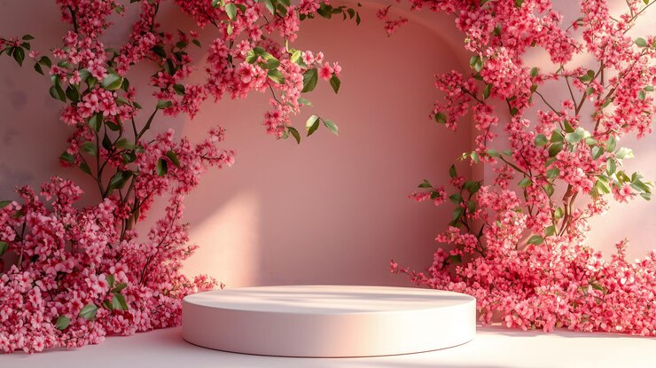 Elegante esposizione floreale sul podio
