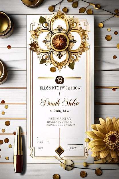 Elegante foto mockup di invito a nozze