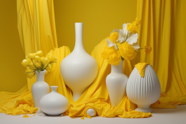 Elegante fusione che svela il materiale giallo e bianco ar 32