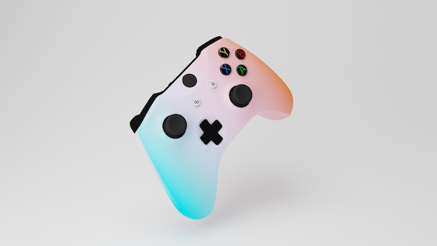 elegante gamepad con colore sfumato, console di gioco, gioco fps, controller di gioco wireless. rendering 3D