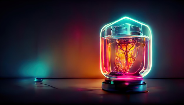 Elegante lampada elettrica 3D illustrazione Raster