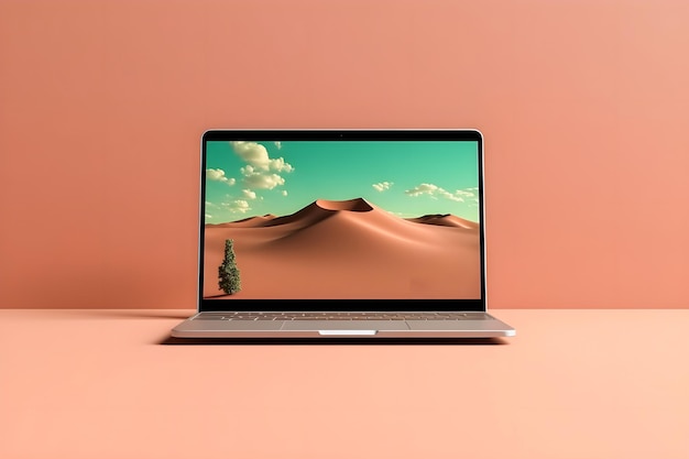 Elegante laptop Mockup Trendy Background Alta qualità e realistico per un marketing efficace