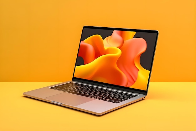 Elegante laptop Mockup Trendy Background Alta qualità e realistico per un marketing efficace