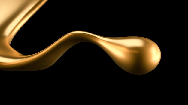 Elegante, lussuosa spruzzata di liquido d'oro.