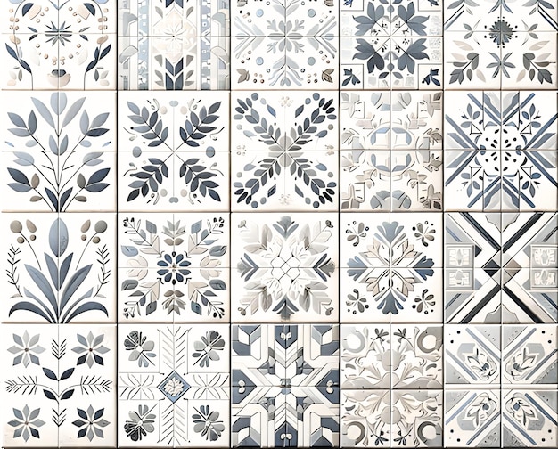 Elegante minimalismo Un mosaico di piastrelle di ceramica di ispirazione scandinava