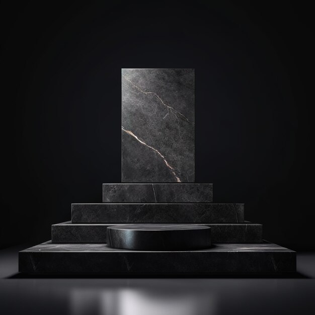 Elegante modello di podio in pietra naturale grezza