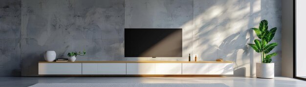 elegante moderno living due tonalità parete contemporaneo TV cabinet